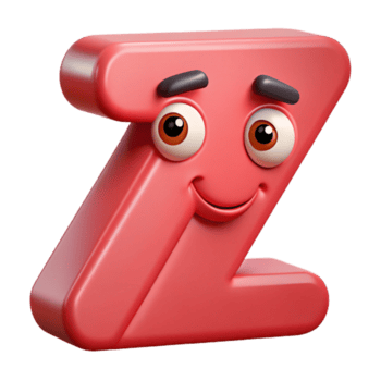 icônico vanguarda carta z personagem com uma piscando olho. fresco arestas, mínimo, peso único acidente vascular encefálico com escalável Projeto. estúdio qualidade png