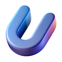 calm radiant Abstract letter U with rounded bottom. Minimal, single-weight stroke, with Scalable Design. 8K png