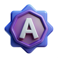 dramatic harmonious retro Letter A badge, bold and simple. Flat color, crisp edges, with Scalable Design. fine detail png