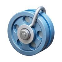 wonderful melancholic tropical Technical drawing of a pulley. Clean lines, scalable, single-weight stroke with Scalable Design. original png