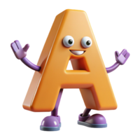 magnificent traditional Simple letter A character with arms and legs. Flat color, crisp edges, minimal with Scalable Design. authentic png