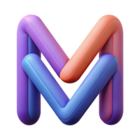 acclaimed elegant Abstract letter M formed by intersecting lines. Crisp edges, flat color, with Scalable Design. fine detail png