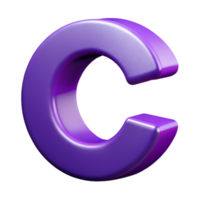 serene reflective futuristic Minimal, flat purple letter C . Sharp edges, with Scalable Design. 8K png
