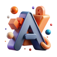 mysterious spectacular Abstract letter A with geometric shapes. Clean lines, flat color, with Scalable Design. premium png