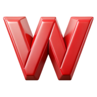 spectacular nostalgic avant-garde Symmetrical W in flat ruby red. Crisp edges with Scalable Design. crisp png