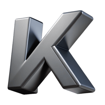 stå ut konstnärlig djärv, geometrisk k med skarp kanter. platt grå med skalbar design. elit png