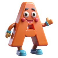 pristine exemplary Letter A character with arms and legs. Flat color, clean lines, crisp edges with Scalable Design. png