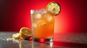 A vibrant beverage with a refreshing twist. photo