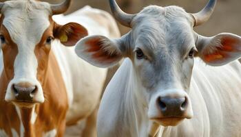 Closeup of Brahman Cow on Farm photo