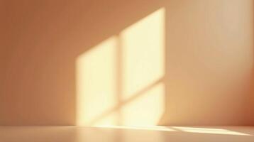 Window light casts a warm shadow on the smooth, beige surface. photo