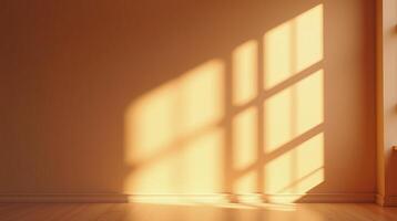Sunlit shadows cast upon an empty, inviting room. photo