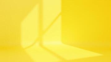 The image features a vibrant yellow background, accentuated by distinct geometric shadows. photo
