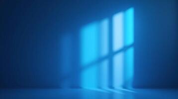 A serene indoor setting with a window casting a soft, blue-shadowed light. photo
