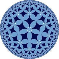 Hyperbolic Batik Kawung Tiling Art vector