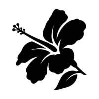 Elegant Black Hibiscus Silhouette Design Elegant Hibiscus Silhouette Black Art, Black and White Hibiscus Outline Elegant, vector
