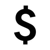 Simple bold dollar sign silhouette, Dollar sign symbol for finance graphics vector