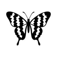 Simple black and white silhouette of a patterned butterfly Patterned Butterfly Silhouette Black White, Black and White Patterned Butterfly Outline, vector