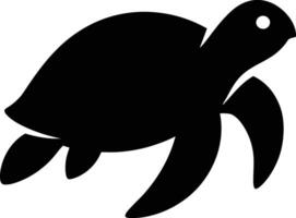 Turtle Simple Silhouette Design, Black Turtle Minimal Art. vector