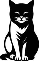 Cute Cat Silhouette for Print and Design, Minimal Cat Silhouette Art for Branding. vector