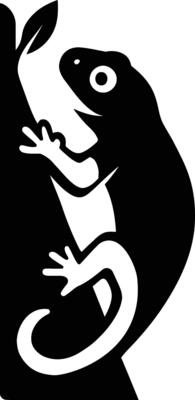 Gecko Climbing Tree Silhouette, Lizard on Tree Silhouette Art.