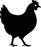Simple Black Silhouette of a Hen, Basic Black Silhouette of a Hen vector
