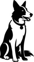 Flat Dog Silhouette for Business Cards and Ads, Puppy Illustration for Design. vector
