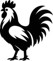Bold Rooster Silhouette for Design or Print, Strong Rooster Silhouette for Creative Projects vector