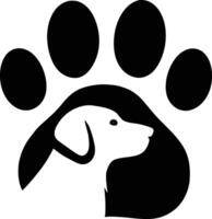 Paw Print Silhouette for Crafting Projects, Animal Paw Design for Pet Graphics. vector