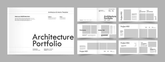Landscape Portfolio Design, Architecture Portfolio, A4 Portfolio Layout, Graphic Design Portfolio Template. White Portfolio vector