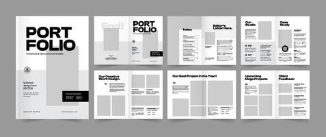 Minimal Portfolio Design, Architecture Portfolio Template and Photography Portfolio Album vector