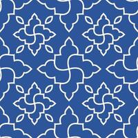 Modern seamless abstract floral pattern featuring flowing white lines over a classic blue backdrop. Ideal for luxury branding, packaging, and stylish backgrounds. vector