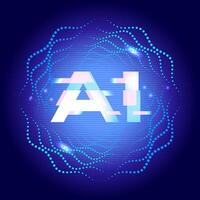 AI Spectrum Futuristic Graphic Flow vector