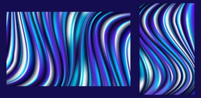 Abstract Luxury Liquid Metallic Fabric Colorful Smooth Flowing Silk Wavy Lines Background vector
