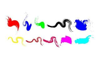 Abstract Paint Brush Strokes and Splatters vector