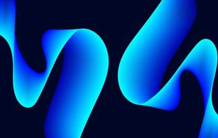 Abstract Blue Ribbon Forms Flowing on a Dark Background vector
