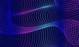 Abstract Neon Wave Lines on Dark Background vector