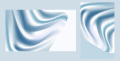 Soft Flowing Soft pastel blue Shiny Satin Silk Light Liquid Background , Abstract Gradient Waves Modern Art presentation or mobile wallpaper Design vector