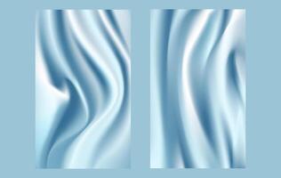 Abstract Fabric Liquid Soft pastel blue Shiny Satin Silk Light Wave Background, Smooth Gradient Modern Art presentation Or Mobile Wallpaper Design vector