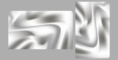 Minimalist Fabric Liquid Soft Black and Silver Satin Waves Luxury Background, Smooth Gradient Modern Art presentation or mobile wallpaper Design vector
