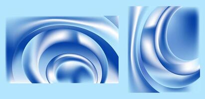 Luxurious Blue Smooth Curved Lines in Metallic Blue Abstract Background Modern Art presentation or mobile wallpaper Design vector