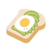 Avocado Toast with Poached Egg - Healthy Breakfast Idea vector