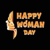 Happy Woman Day Celebration Design with Abstract Woman Face Art vector
