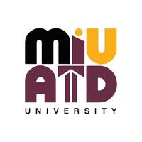 Modern University Logo Design with Bold Typography and Arrow Element vector