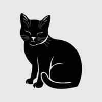 Sitting Cat Minimal Design for Print and Crafts vector