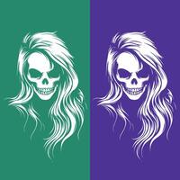 women skull tshit design vector