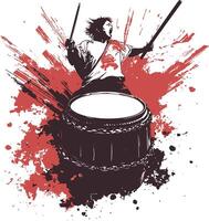 Taiko Drum Tshirt Design vector
