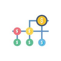 Financial Flowchart Diagram Showing Connections with Dollar Signs vector