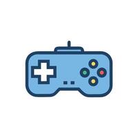 Iconic blue game controller with colorful buttons vector