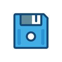 Blue floppy disk icon on White background design vector