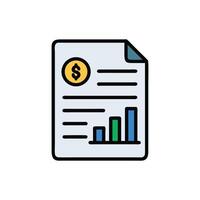 Financial Report with Bar Chart and Dollar Icon vector